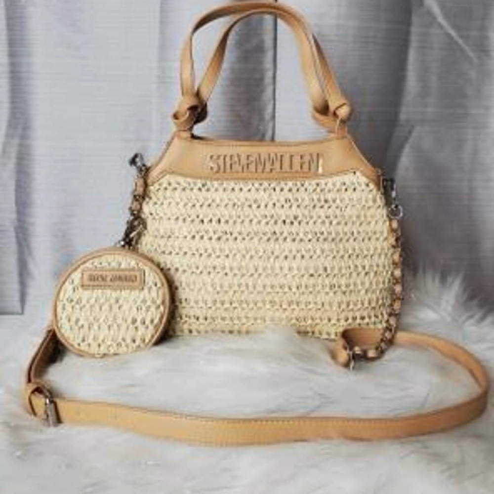Steve Madden Beige and Off-White Woven Bag Set